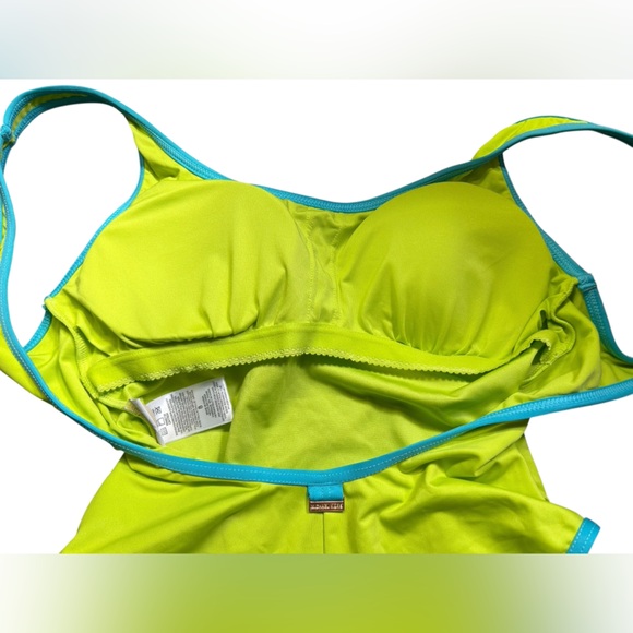 MICHAEL MICHAEL KORS one piece neon limeaid U back swimsuit size 8 NWT - Picture 6 of 8